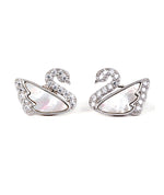 cute swan shaped silver earrings