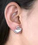 925 silver swan earrings