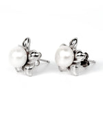 pearl stud silver earrings