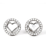 heartfelt stud silver earrings