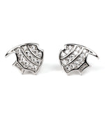 elegant fish stud silver earrings