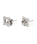 sparkling geometric silver studs