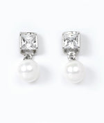 classic pearl drop silver earrings