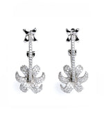 diamond studded silver earrings