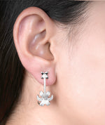 floral silver earrings