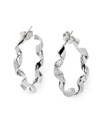 twisted silver hoops