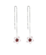 floral sui dhaga silver earrings