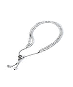 Sparkling Silver Tennis Bracelet - Double Layered