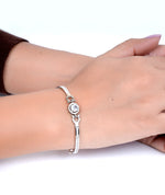 solitaire charm silver bracelet