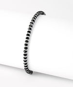 Classic Silver Black Bead Bracelet