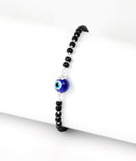 For Kids - Evil Eye Black Bead Bracelet - 6 Inches
