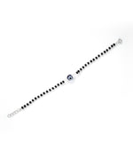 evil eye black bead silver bracelet