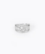 oval cut solitaire silver ring