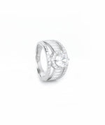 oval silver ring for women