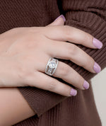 oval silver ring for women