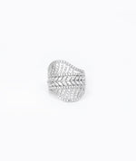 wave cut silver ring