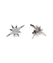 celestial star stud silver earrings
