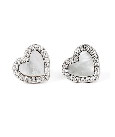 heartfelt glow stud silver earrings