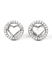 heartfelt stud silver earrings