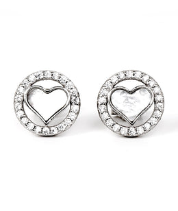 heartfelt stud silver earrings