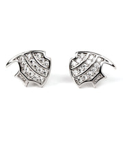 elegant fish stud silver earrings
