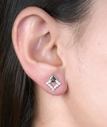 geometric silver earrings