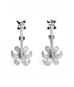 diamond studded silver earrings