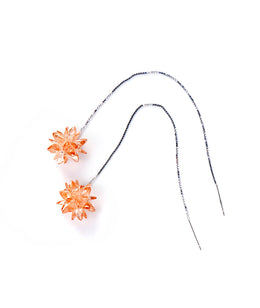 crystal bloom sui dhaga silver earrings