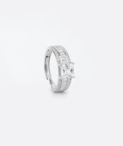 square silver ring for women