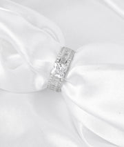 square silver ring for women - rajasi