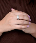 square shape silver ring