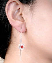 925 silver floral earrings,