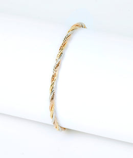 Three -Tone Silver, Gold & Rose Gold Bracelet