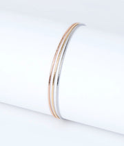 Three -Tone Silver, Gold & Rose Gold Bracelet