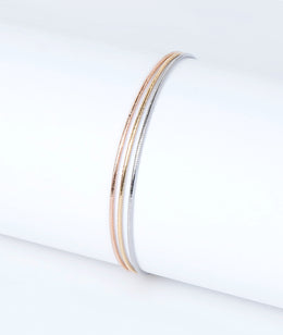 Three -Tone Silver, Gold & Rose Gold Bracelet