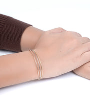 Three -Tone Silver, Gold & Rose Gold Bracelet