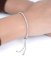 sparkling silver tennis bracelet