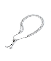Sparkling Silver Tennis Bracelet - Double Layered