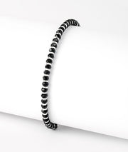 Classic Silver Black Bead Bracelet