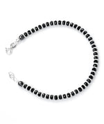 classic silver black bead bracelet
