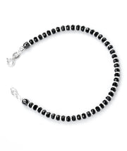classic silver black bead bracelet