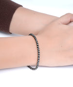 Classic Silver Black Bead Bracelet