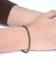 Classic Silver Black Bead Bracelet