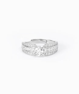 round shape silver ring
