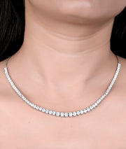 Sparkling Silver Tennis Necklace