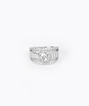 oval cut solitaire silver ring