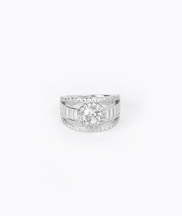 oval cut solitaire silver ring