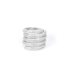 multi-layer silver band ring