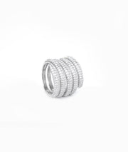 layered silver ring for women
