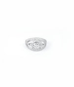 princess cut silver ring